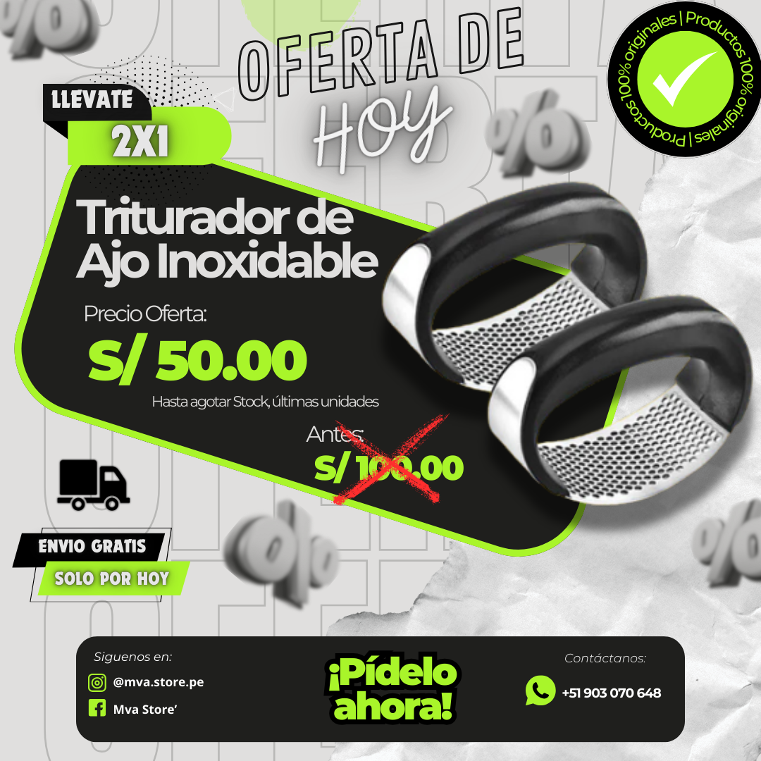 TRITURADOR DE AJO DE ACERO INÓXIDABLE